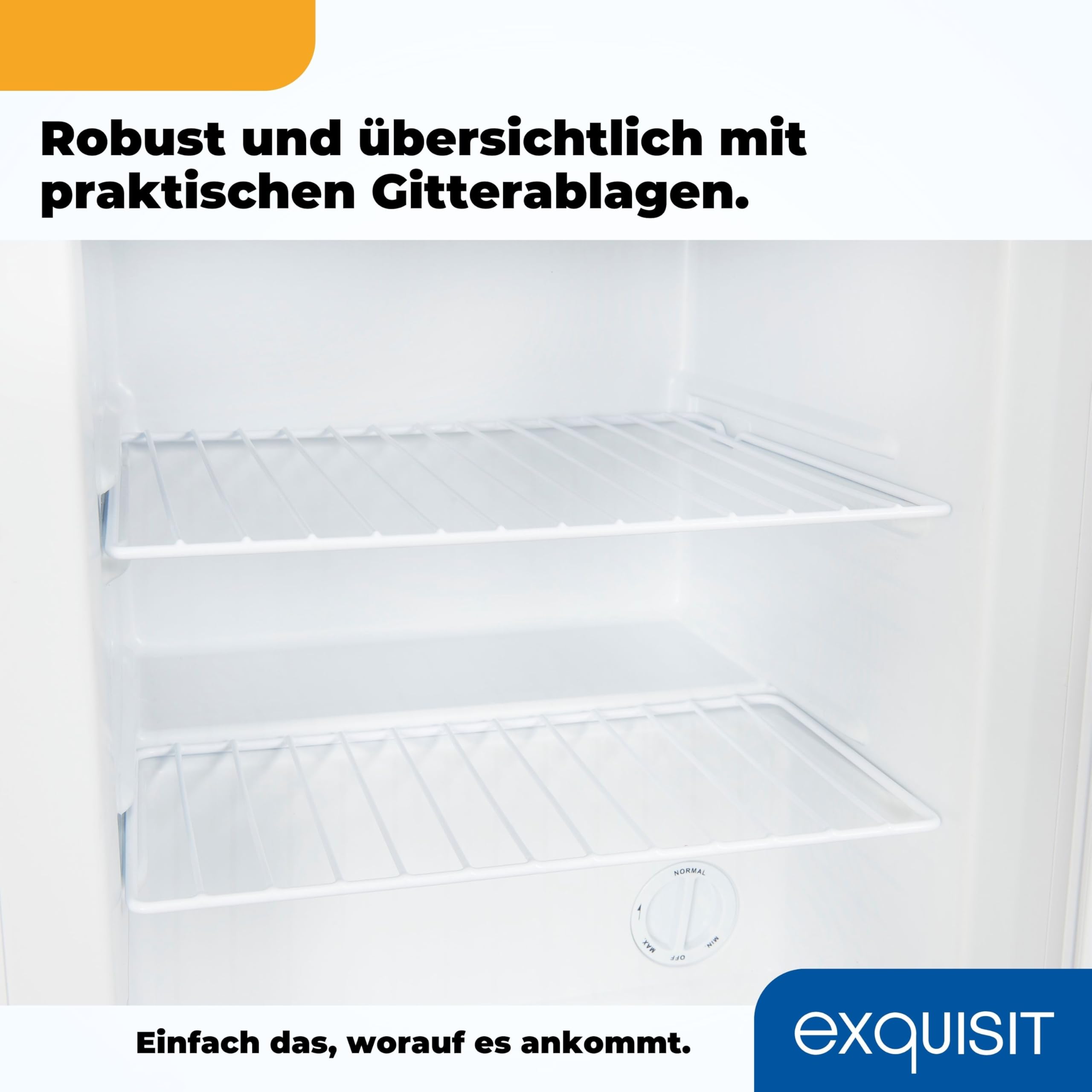 Exquisit GB60-150E Mini Gefrierschrank Weiss - 42 Liter Gefrierbox Klein | Kompakter Mini-Froster mit 4-Sterne Gefrierleistung, Temperaturregelung, wechselbarem Türanschlag und 150 kWh/Jahr.