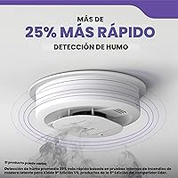 Vista 2 de Kidde - Detector de humo, funciona con pilas AA, indicadores de luz de advertencia LED, paquete de 1 unidad, blanco, 30CUAR