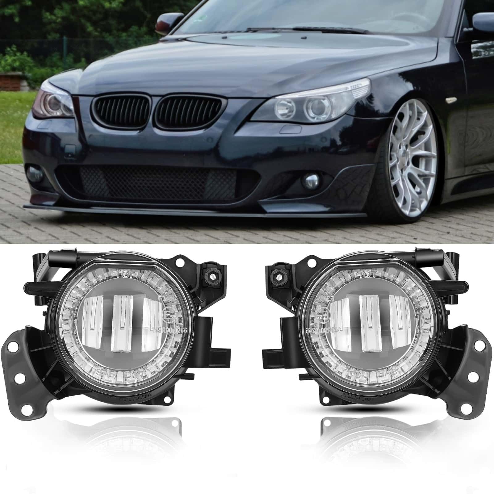 LED Nebelscheinwerfer passt für BMW e60 nebelscheinwerfer 5 Series (E60/E61) 2003-2010 For M-package bumper Ein Paar Nebelscheinwerfer Transparent Linse