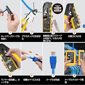 Amazon | Proster RJ45 圧着工具 LANコネクタ かしめペンチ CAT5