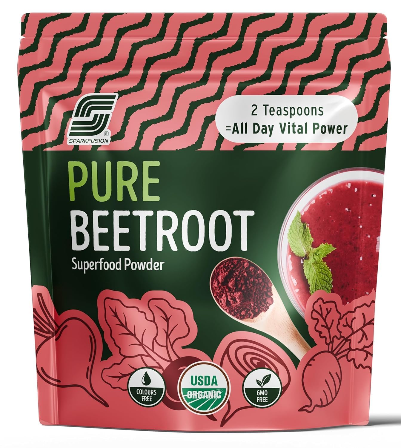 Sparkfusion Pure Beet Root Powder | Organic Natural Pre-Workout for Smoothie & Energy Boost | Vegan, Gluten-Free, Beet Root Supplement | for Men & Women (100 g (Pack of 1))-image-20