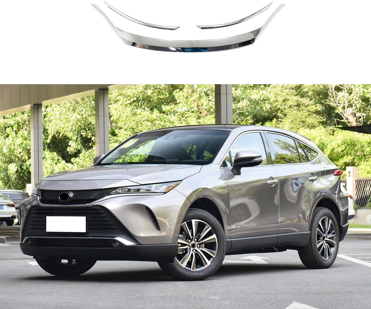 Car Accessories Fit for Toyota VENZA 2021 2022 2023 2024 Front Hood Grill Cover Bonnet Trim Trims (Chrome) 3PCS ABS