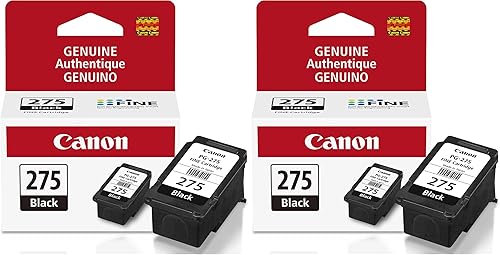 Canon PG-275 Depósito de tinta negra, compatible con impresoras PIXMA TS3520, TS3522 y TR4720 (paquete de 2)