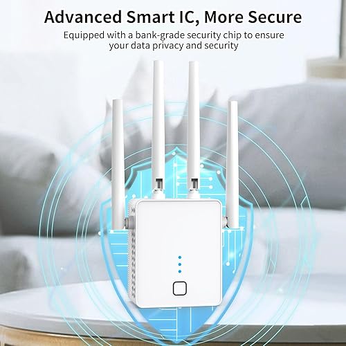 Miniatura 5 de Extensor WiFi, amplificador WiFi más rápido 2024, 1200 Mbps de banda dual (5 GHz2.4 GHz), extensores WiFi amplificador de señal para el hogar,