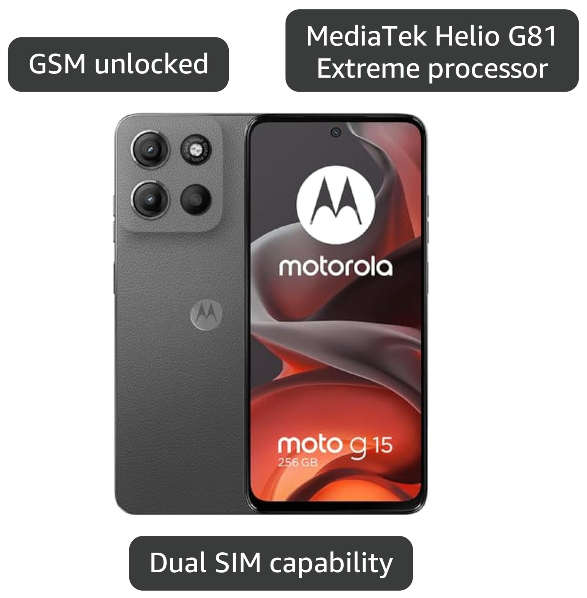 Amazon.com: Motorola Moto G15 4G LTE (XT2521-2) 4+256GB Dual Sim