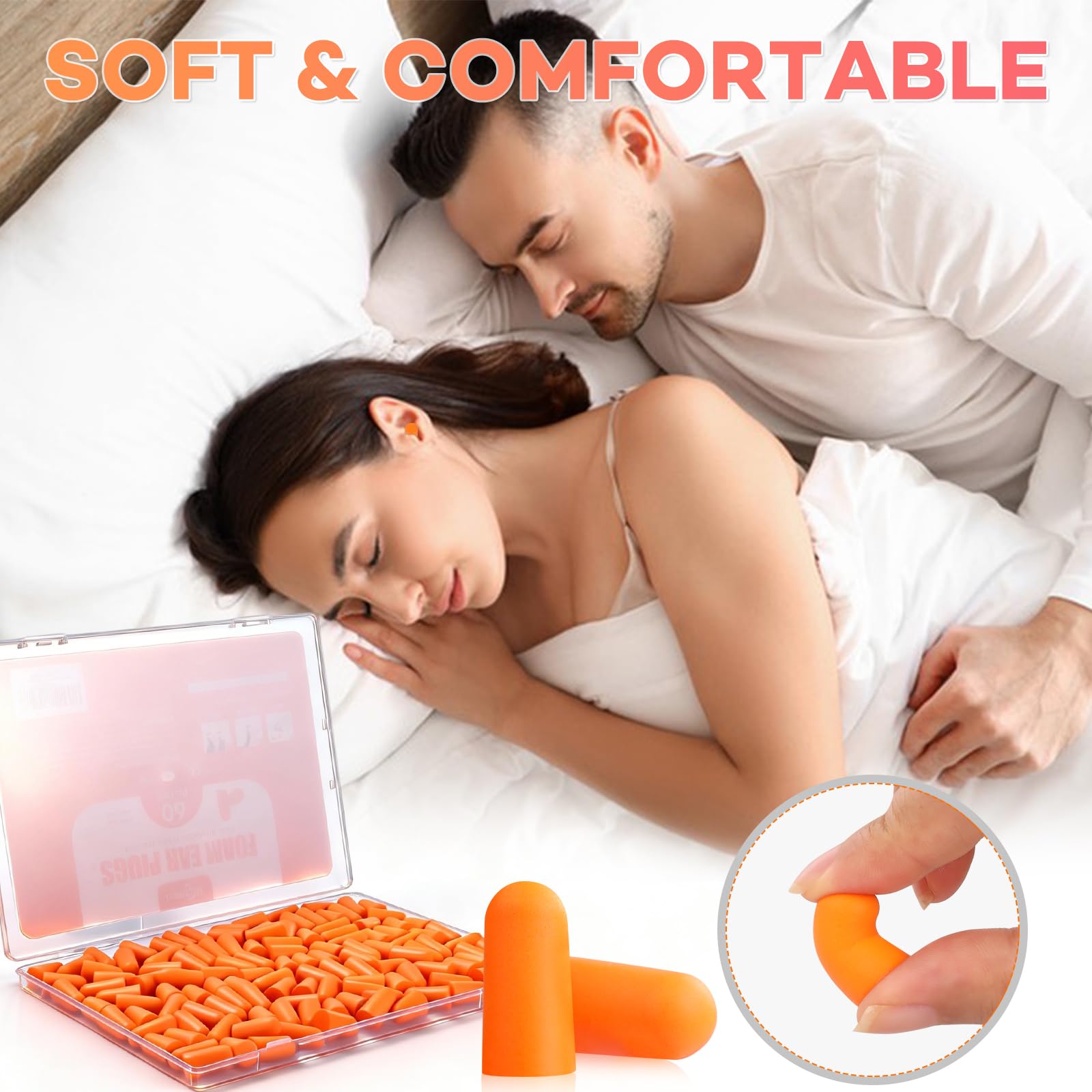 VOISEN Foam Ear Plugs - Noise Cancelling Sleep -5