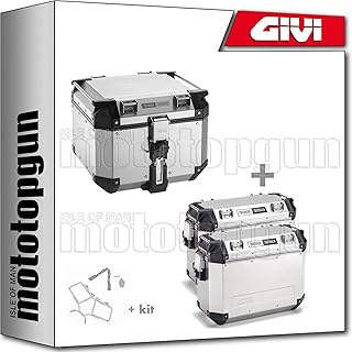 GIVI TOPCASE TREKKER OUTBACK OBKN42A + TRAGER + SEITENKOFFER TREKKER OUTBACK OBKN37APACK2 + STAHLROHR-SEITENTRAEGER KOMPAT...