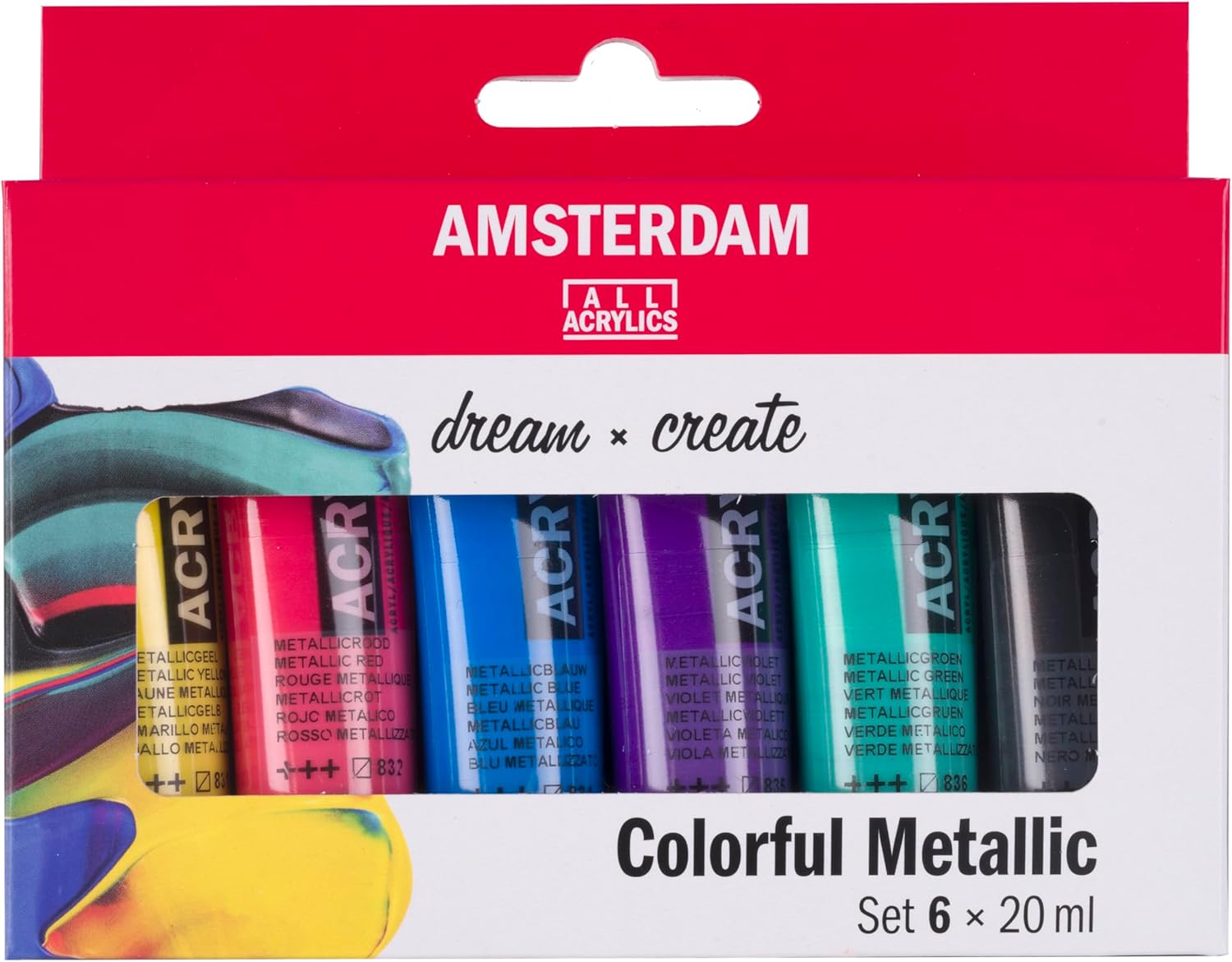 Amsterdam Standard Series Acrylics - Set of 6, Colorful Metallic, 20 ml Tubes
