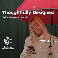 Vista 6 de Weatherman Paraguas de viaje plegable de alta calidad, resistente al viento, compacto, fácil de abrir automáticamente, resiste vientos de hasta 55