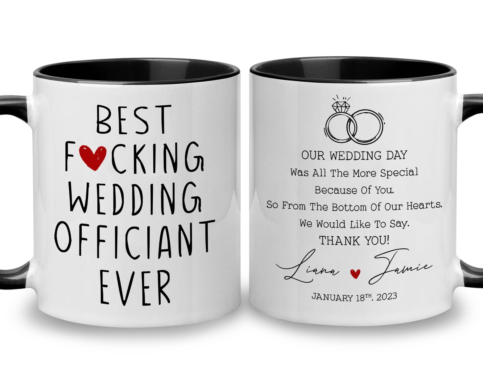 Wedding Officiant Mug Gift, Officiant Mug, Best Fucking Wedding Officiant Ever Coffee Mug, Officiant Mug Gift, Best Wedding Officiant, Thank You for Marrying Us White Mug