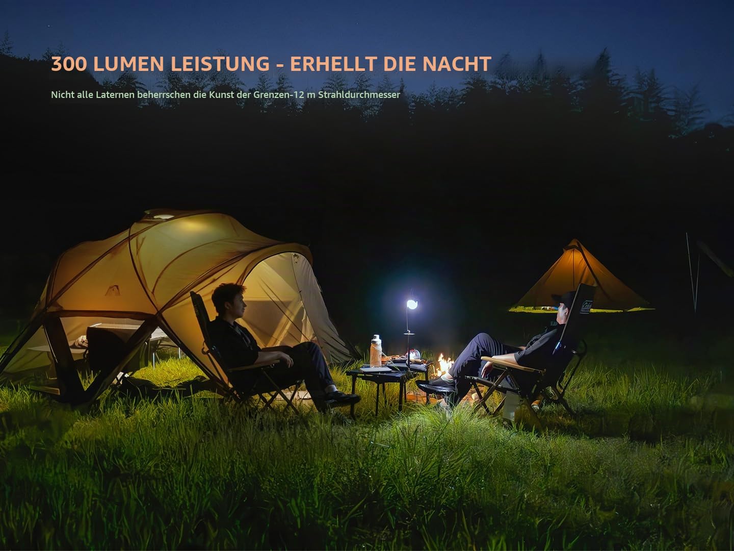 Fenix CL20R V2 Camping-Laterne, 300 Lumen, 12 m Radius, max. 320 Stunden, mehrere Farbmodi, Rot, RGB-Chase, RGB-Fluss, magnetische und Hakenhalterungen, IP65, Mitternachtsschwarz