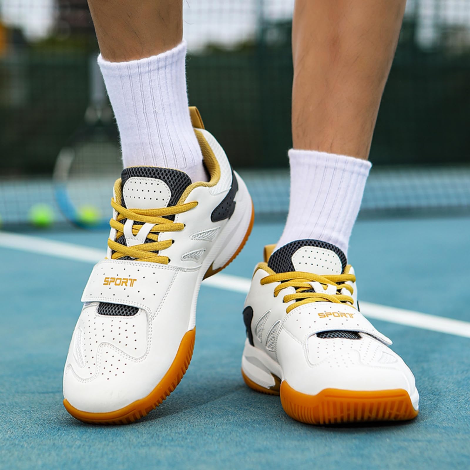 JiuQing Męskie buty badmintona dziecięce buty halowe siatkówki squasha lekkie antypoślizgowe codzienne buty do gry w rakiety