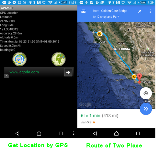 GPS Location & Google Map & Route...