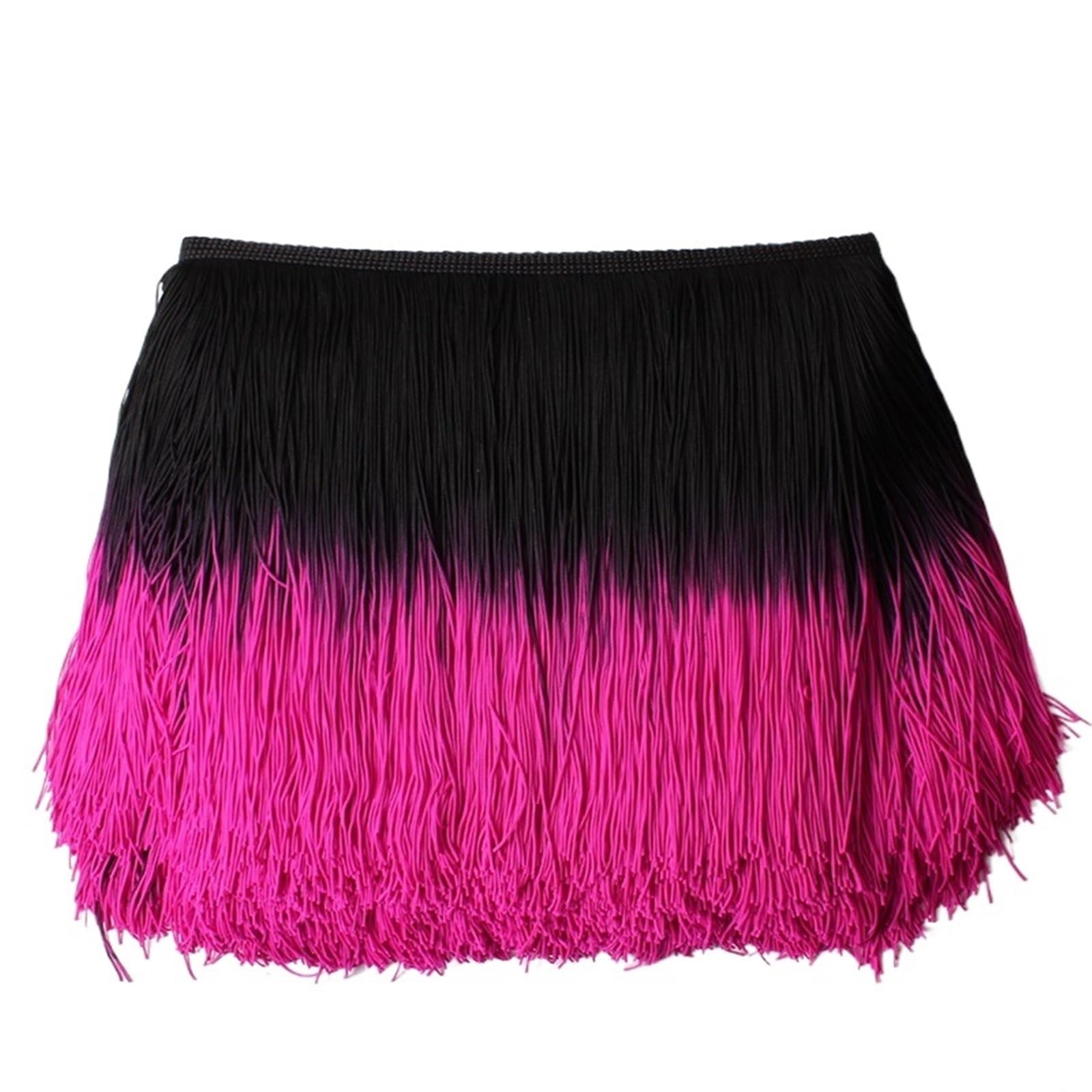 Tassel Fringe Trim 1Yard/Lot 20cm Lace Patchwork Color Trim Fringe DIY Latin Dress Stage Clothes Accessories Decorative Tassels Curtains Fabric(Color3 1Yard)