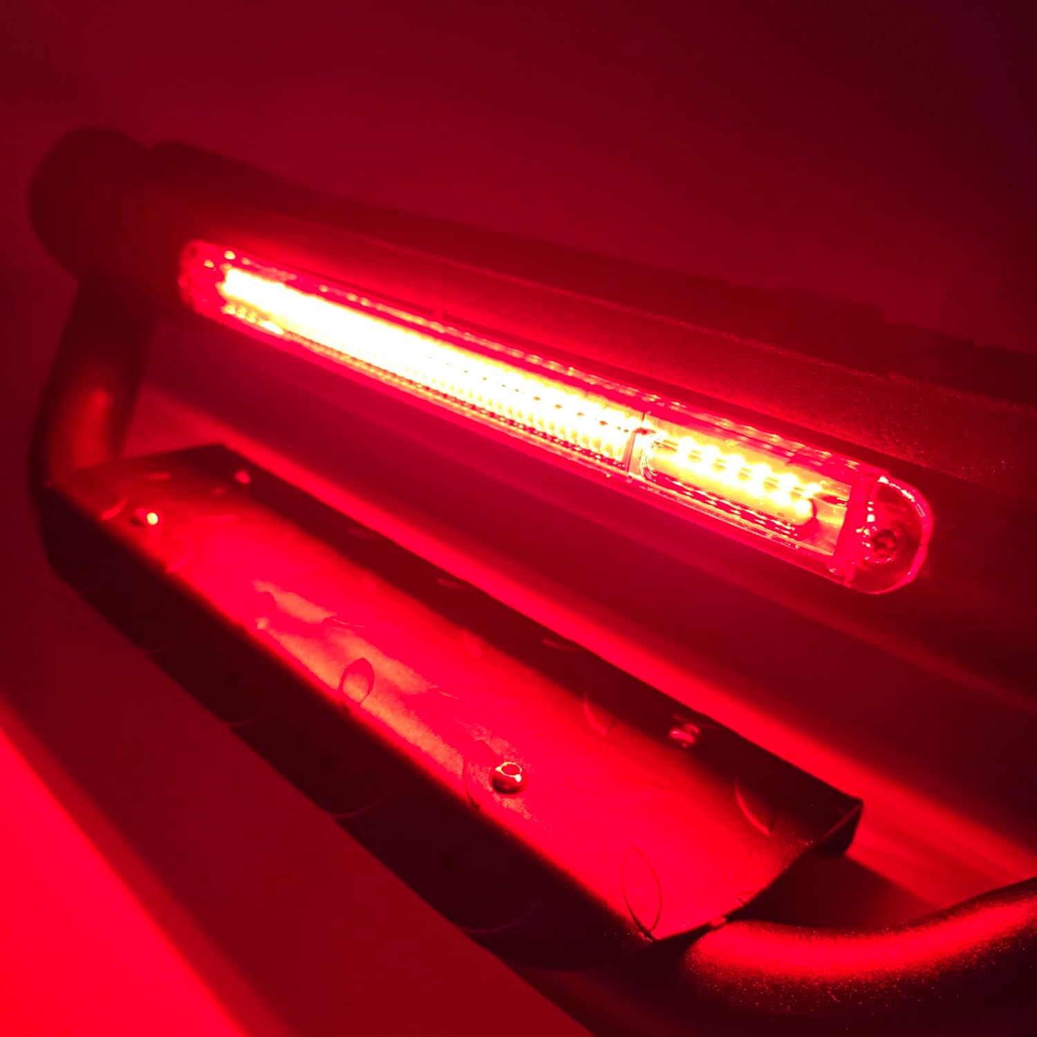 LEDIN 36" L x 6.5" H Towing Hitch Step Bar Drop Step 2" Receiver Black Red LED Brake Stop Light Bar Rear Bumper Guard Anti Slip Pad Universal Truck RV Trailer