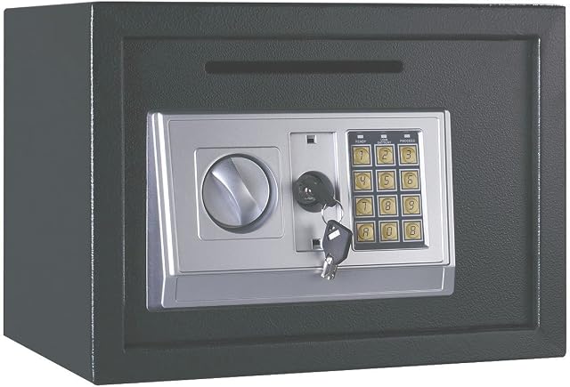 16L Laugh Digital Safe Value Safe Electronic Home Safe Box,Lock Box, Cash Box, Security Box Solid Steel for Office or Home Use - Gray