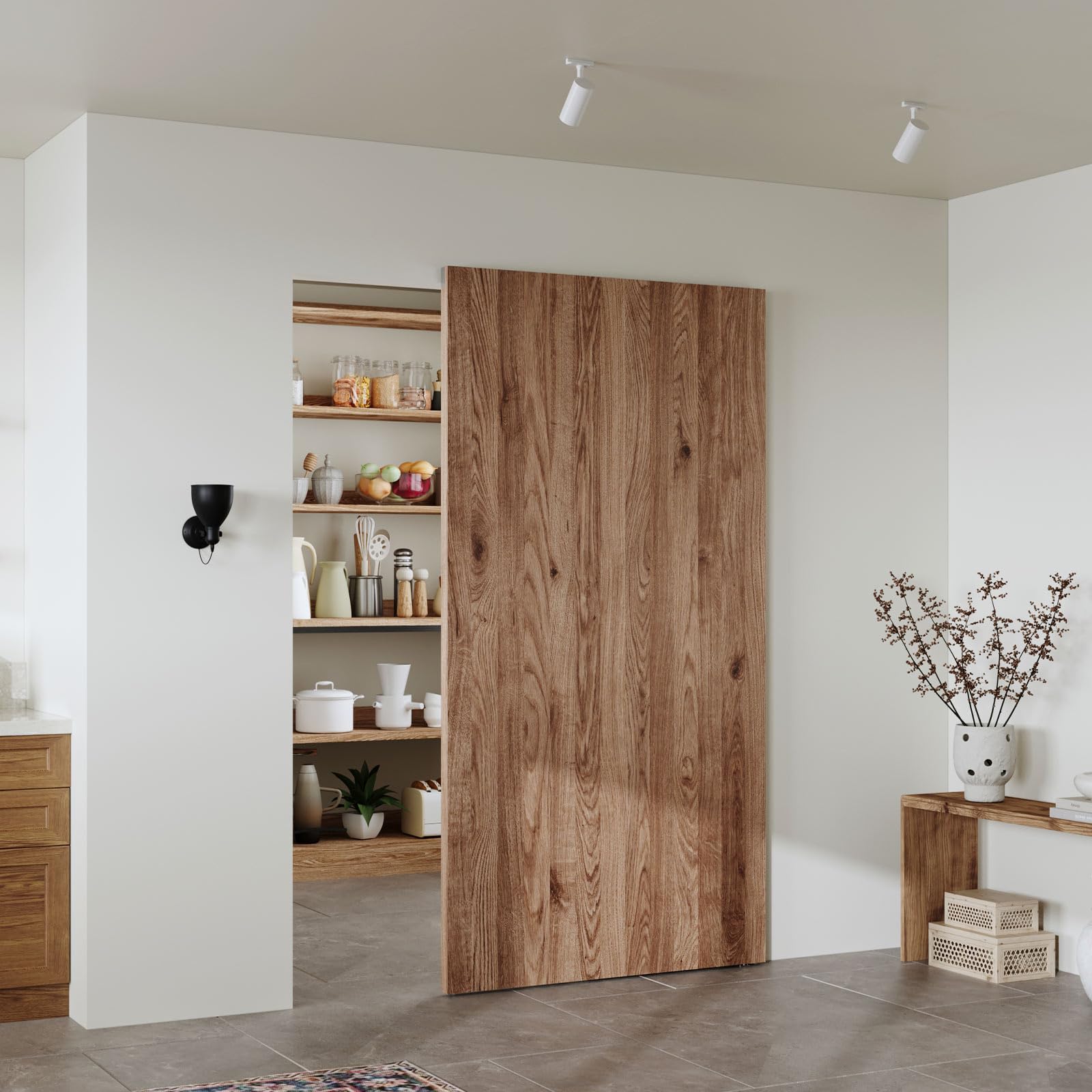 36" Concealed Sliding Barn Door Hardware Kit with Soft Close Mechanism for 28in Passage Opening, Hidden Sliding Door Hardware, Trackless Rails, Wall Mount for Interior Wooden Doors (NO Door) — Amazon image 14