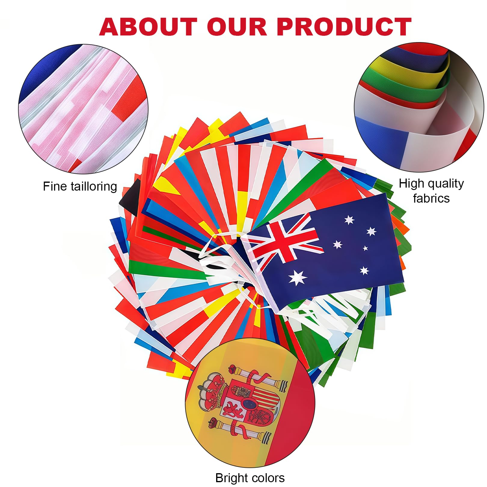 2 Pack World Cup Football 2026 Flags Bunting for World Cup Party Decorations 36ft/11m, Double Sides Flags Bunting for World Cup Football Bar Club Garden Street Decor - 3