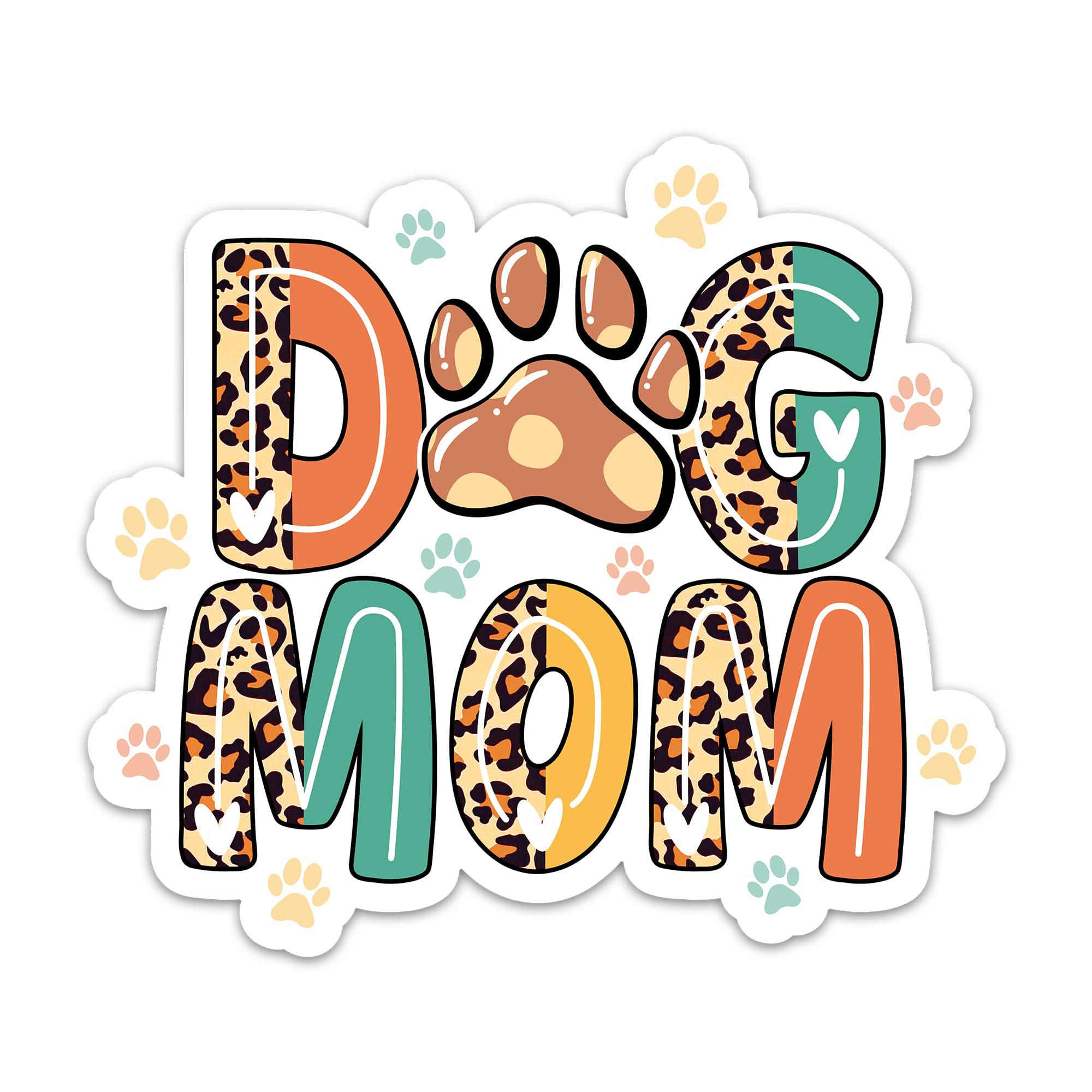 (3PCs) Dog Mom Sticker, Colorful Leopard Style Dog Lovers Decals for Dog Mom Waterproof Vinyl Stickers for Laptop Water Bottle Tumbler Phone Case Mug