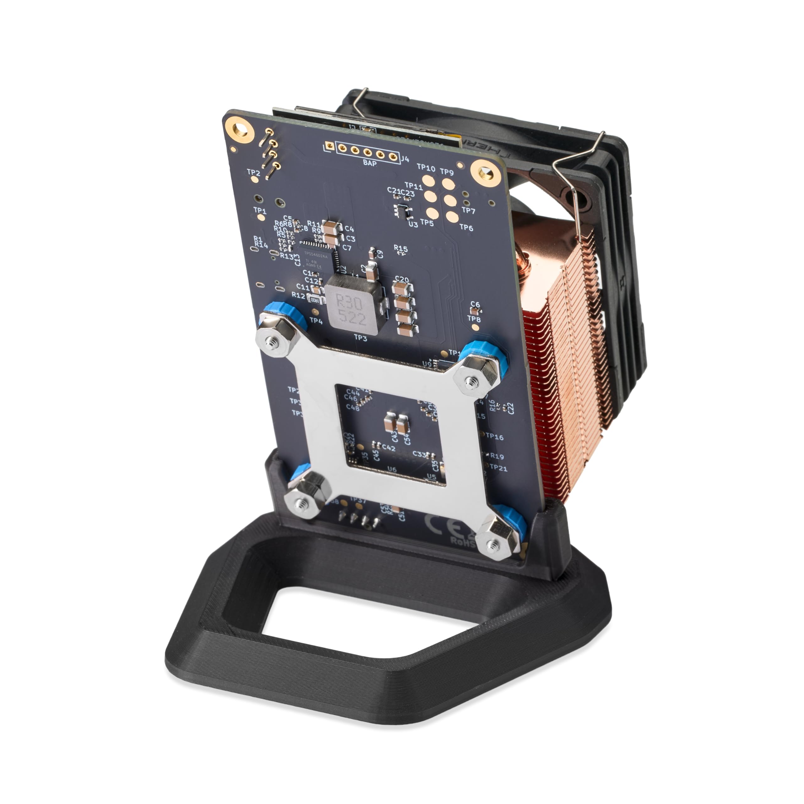 Bitaxe Copperzilla 2.0 massiver Kupferkühlkörper passend für Bitaxe Gamma 601/602/603, Kühler Upgrade mit 60 mm Lüfter, 210 g Kupfer, Dual Heatpipe und Backplate für Bitcoin ASIC Miner