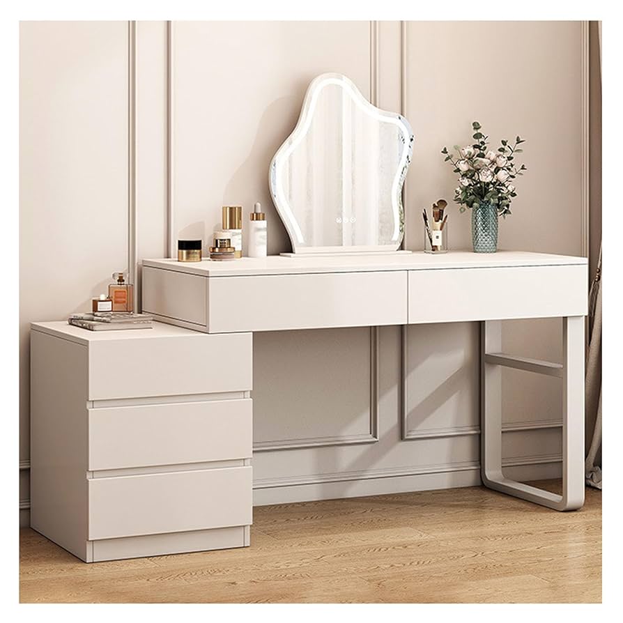 ドレッサー 約幅70×奥行42×高さ130cm ホワイト ドレッサーAlice ロータイプ 引き出し1杯 組立品 幅70cm×奥行