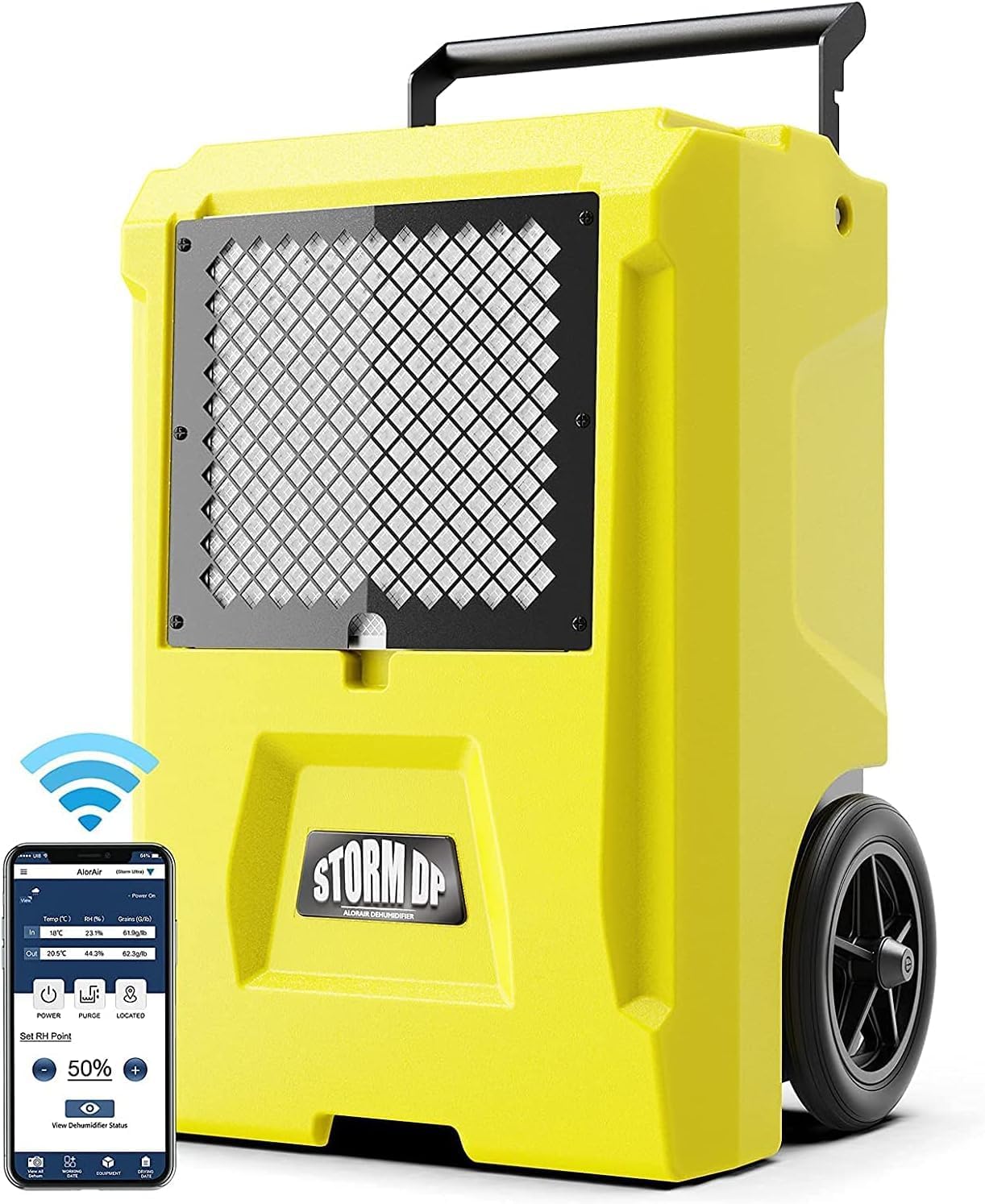 ALORAIR 110 PPD Commercial Dehumidifier APP Control Basement Dehumidifier Up to 1,300 Sq.Ft Dehu with Drain Hose for Garage, Basements, Flood Repair, Industrial Use