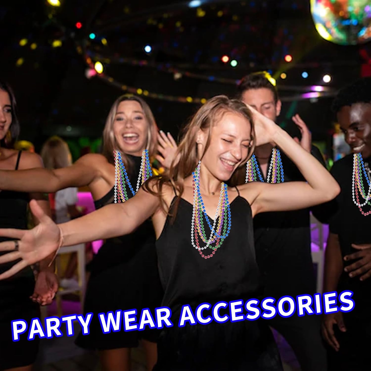 ZYFLSQ 300 Pcs Mardi Gras Beads Necklaces Bulk, 33" 7mm Multi Colors Metallic Beaded Necklaces for Party Costume Necklaces (10 Colors) - Image 8