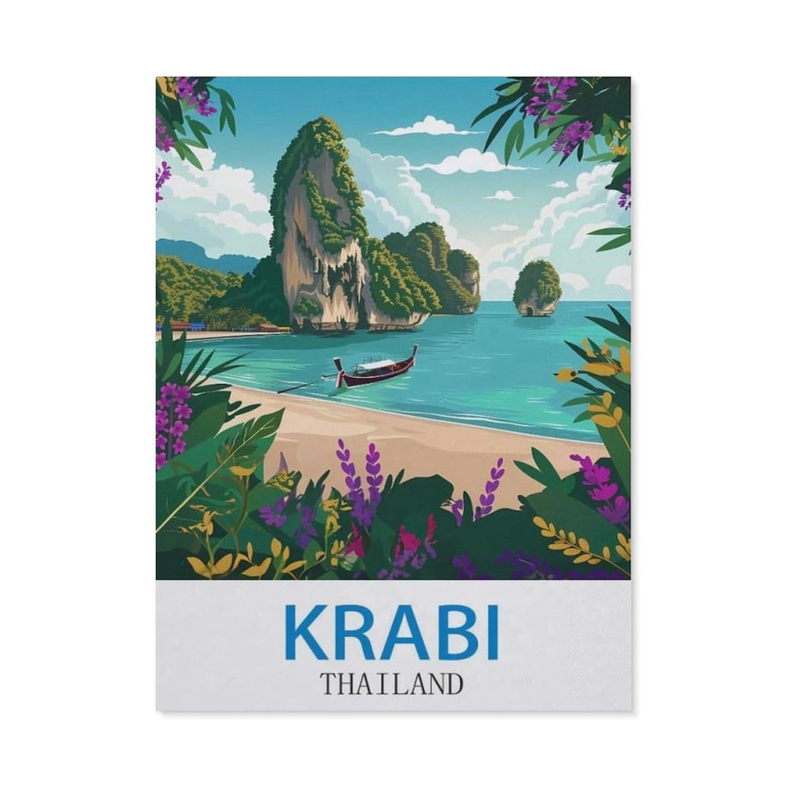 Metal Sign，Krabi Thailand，Vintage Tin Sign Home Kitchen Bar Cafe Club Cave Wall Decor(15x30cm）6x12 inch-ED23