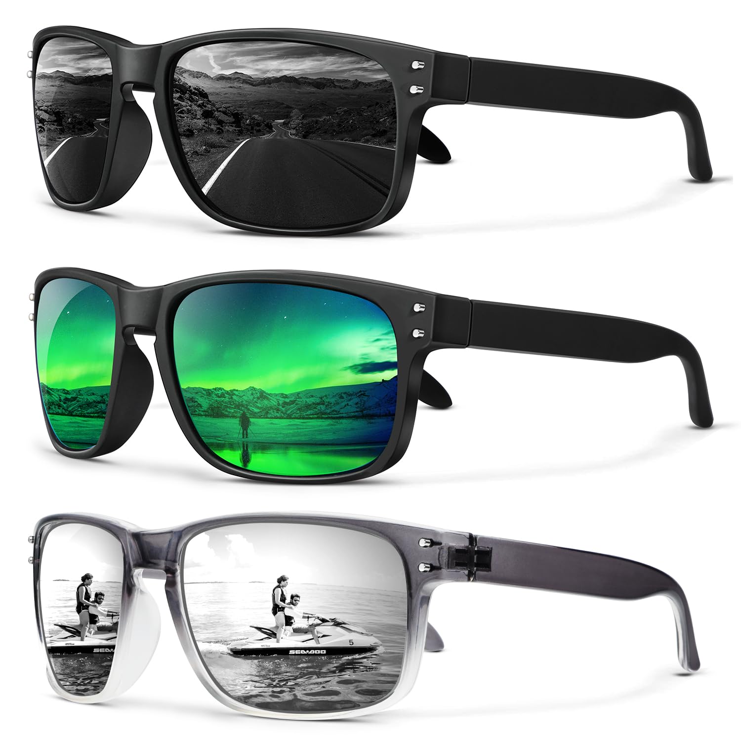 ANYLUV Mens Sunglasses Polarized, Retro Sunglasses for Men Women Sports Style with UV400 Protection for Driving