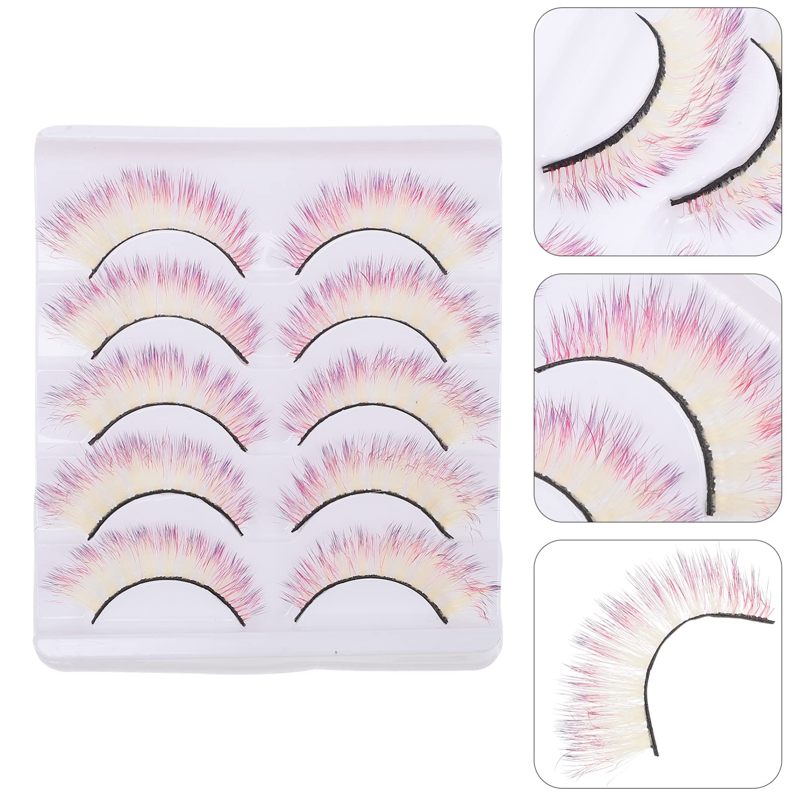 MAGICLULU 5 Set Di Ciglia Finte Ciglia Finte Soffici 3d Extension Per Per Trucco Per Donne Comode Da Indossare Per Cosplay Halloween Fotografia 5 Paia*5