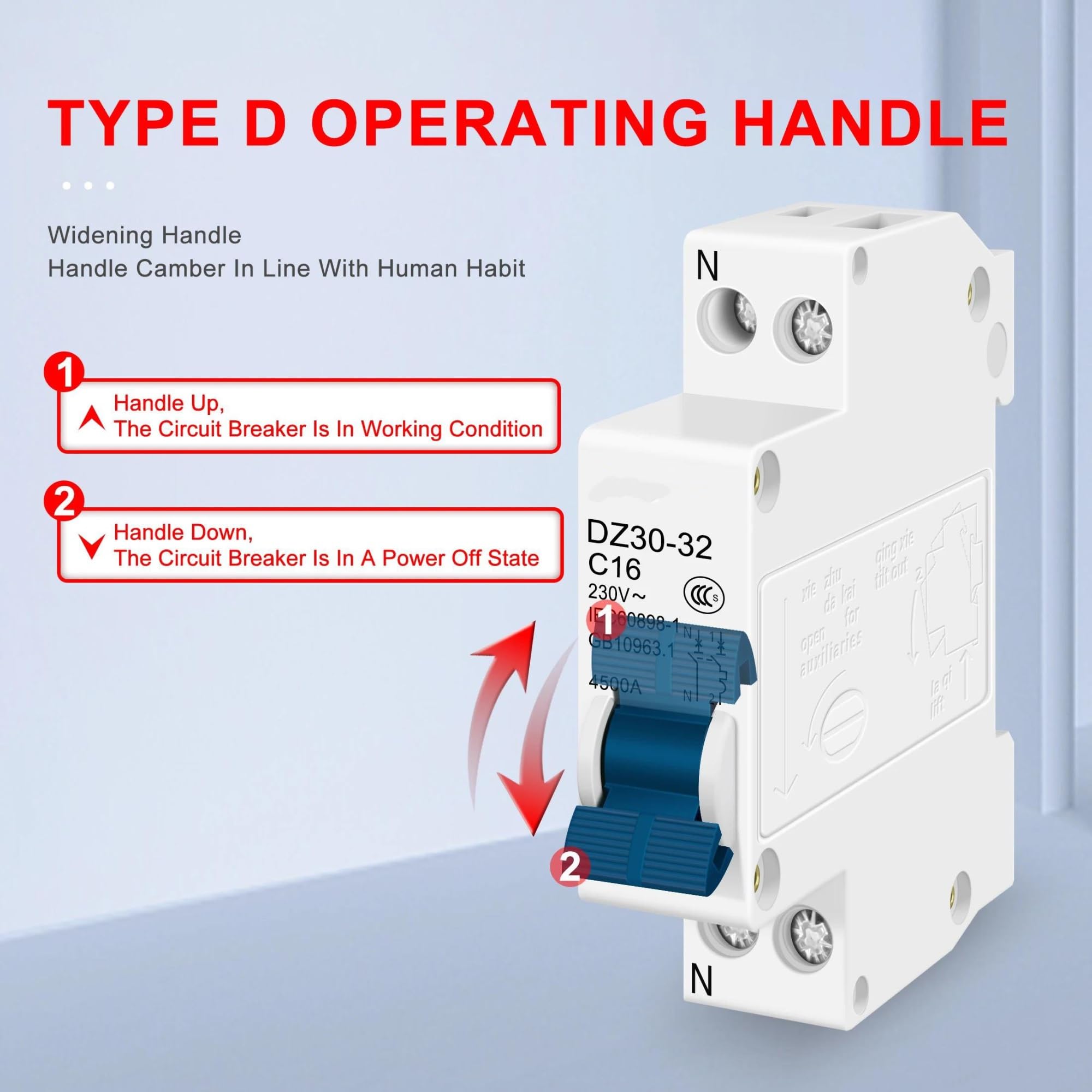 DZ30-32 DPN 1P+N 6A 10A 16A 20A 25A 32A 63A Mini interruttore automatico MCB montaggio su guida DIN da 35 mm interruttore di interruzione domestico(32A)