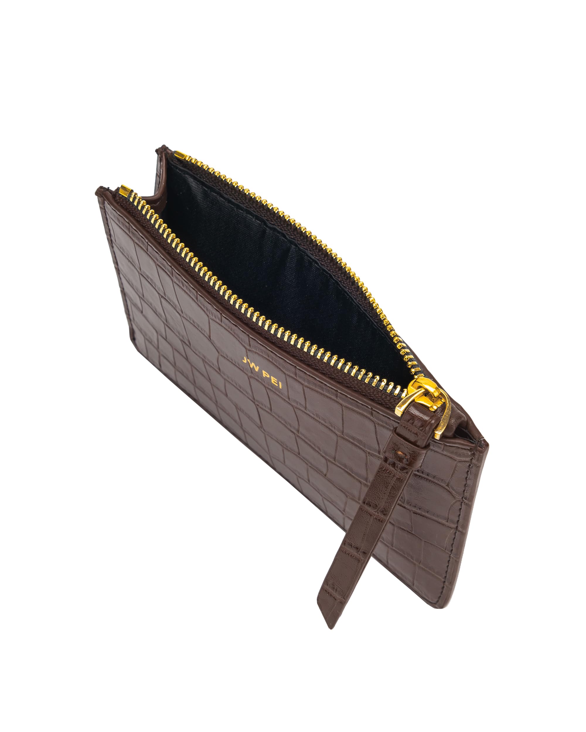 JW PEI Quinn Zipped Card Holder - Brown Croc