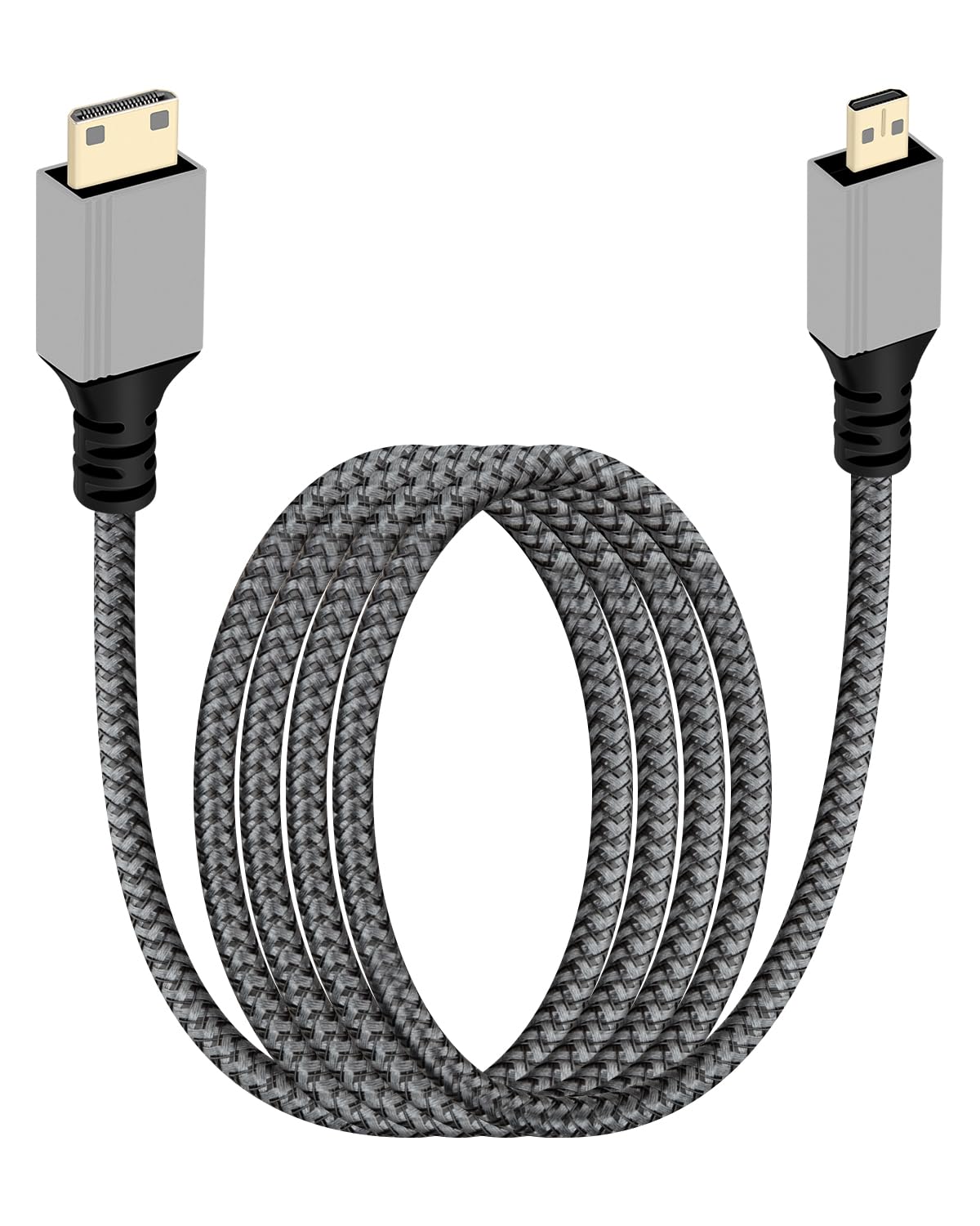 YANBORONSN Micro hdtv zu Mini hdtv Kabel 4K@60Hz,18Gbps Mini hd tv Stecker auf Micro hd tv Stecker 2,0 geflochtenes Kabel für 4K hdtv, Monitor, Projektor, Streaming Medien (1,8M)