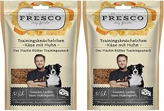 Fresco Martin Rütter Trainingsknöchelchen | Natürlicher Proteinsnack aus Käse und Huhn 2X 150g | Leckerer Snack für Hunde | Hundeleckerli | Echtfleischprodukt | Gesund und natürlich product image
