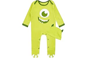 Disney Monsters Inc Baby Onesie With Hat | Mike Wazowski Baby Halloween Costume