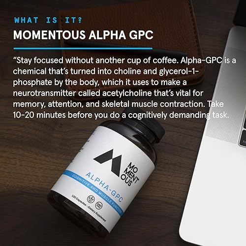 Miniatura 3 de Momentous Cápsulas Alpha GPC, 60 porciones