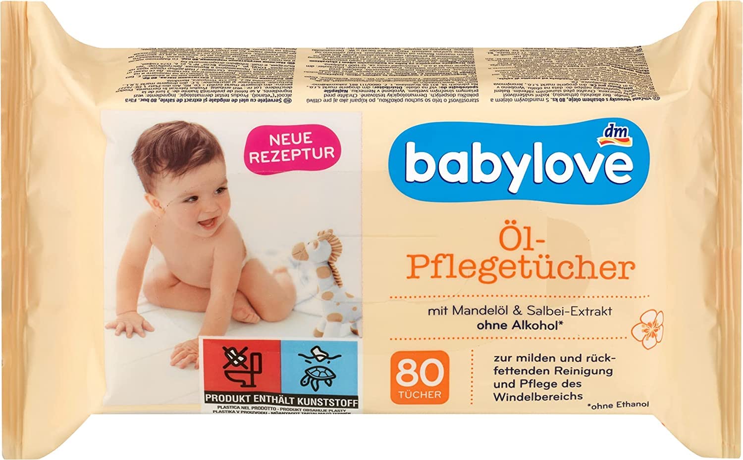 Babylove Artikel (400 Tücher (5x80St), Babylove Ölpflegetücher)