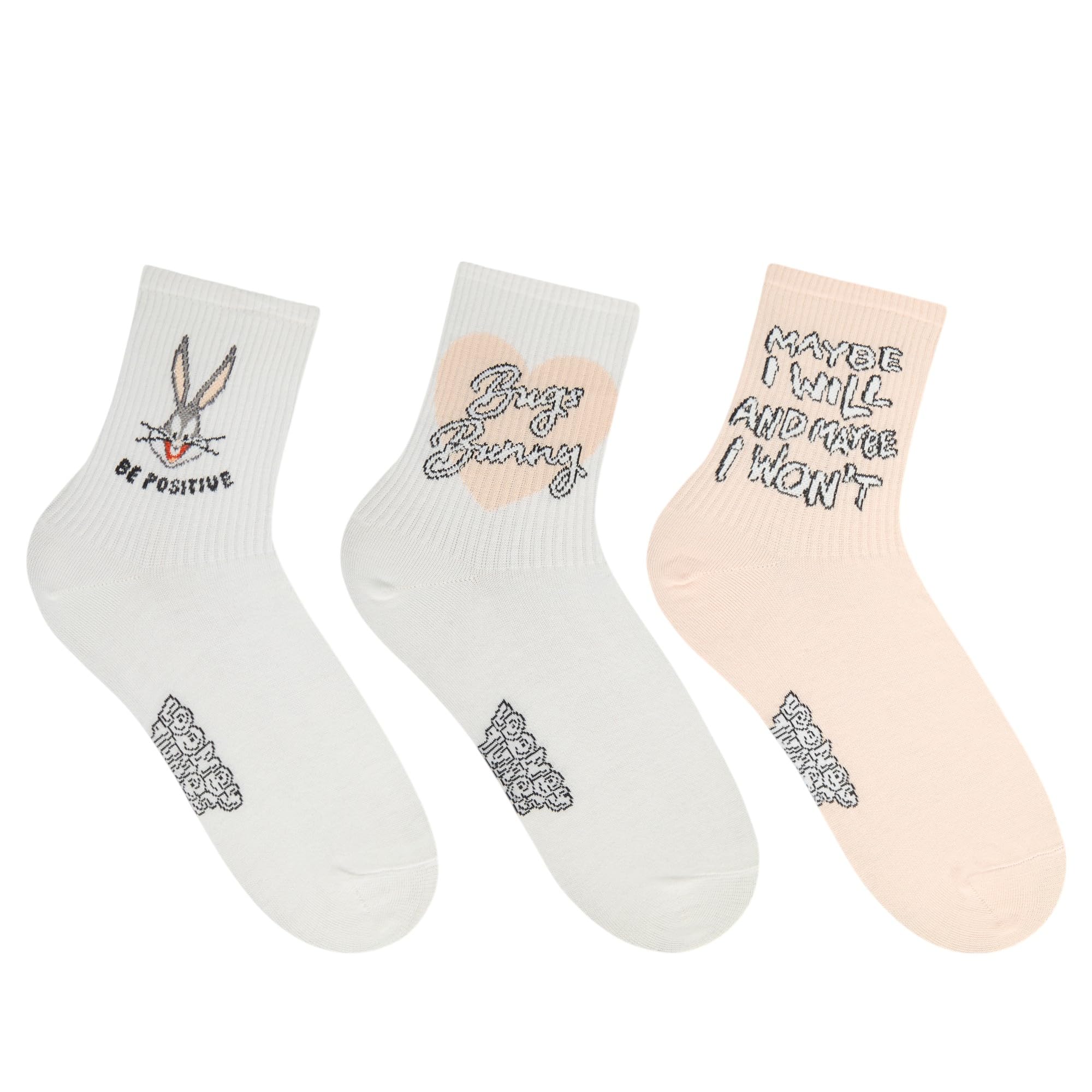 BALENZIA SocksXpress Women's Looney Tunes Cartoon Themed High Ankle Socks | Multicolor | Pack of 3 | Officially Licensed