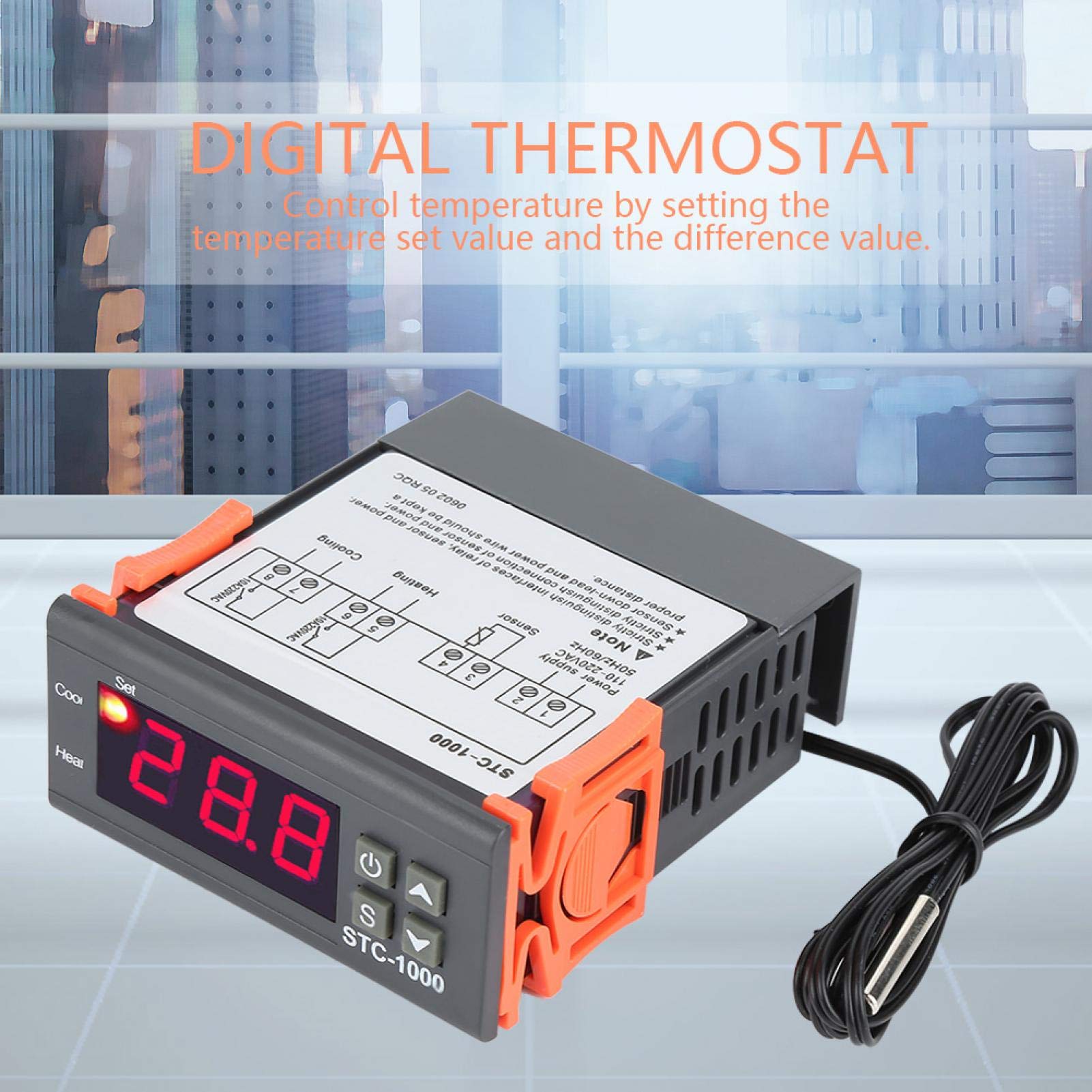 Termoregolatore Digitale STC-3000 Per Serre/Incubatrici - Controllo Temperatura -55°C A +120°C, 30A