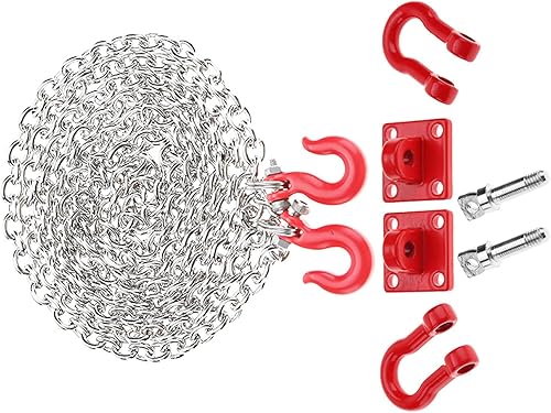 Miniatura 6 de FOSA Cadena de gancho de remolque a control remoto para autos RC a escala 110, gancho de remolque en forma de U, piezas de montaje de metal para