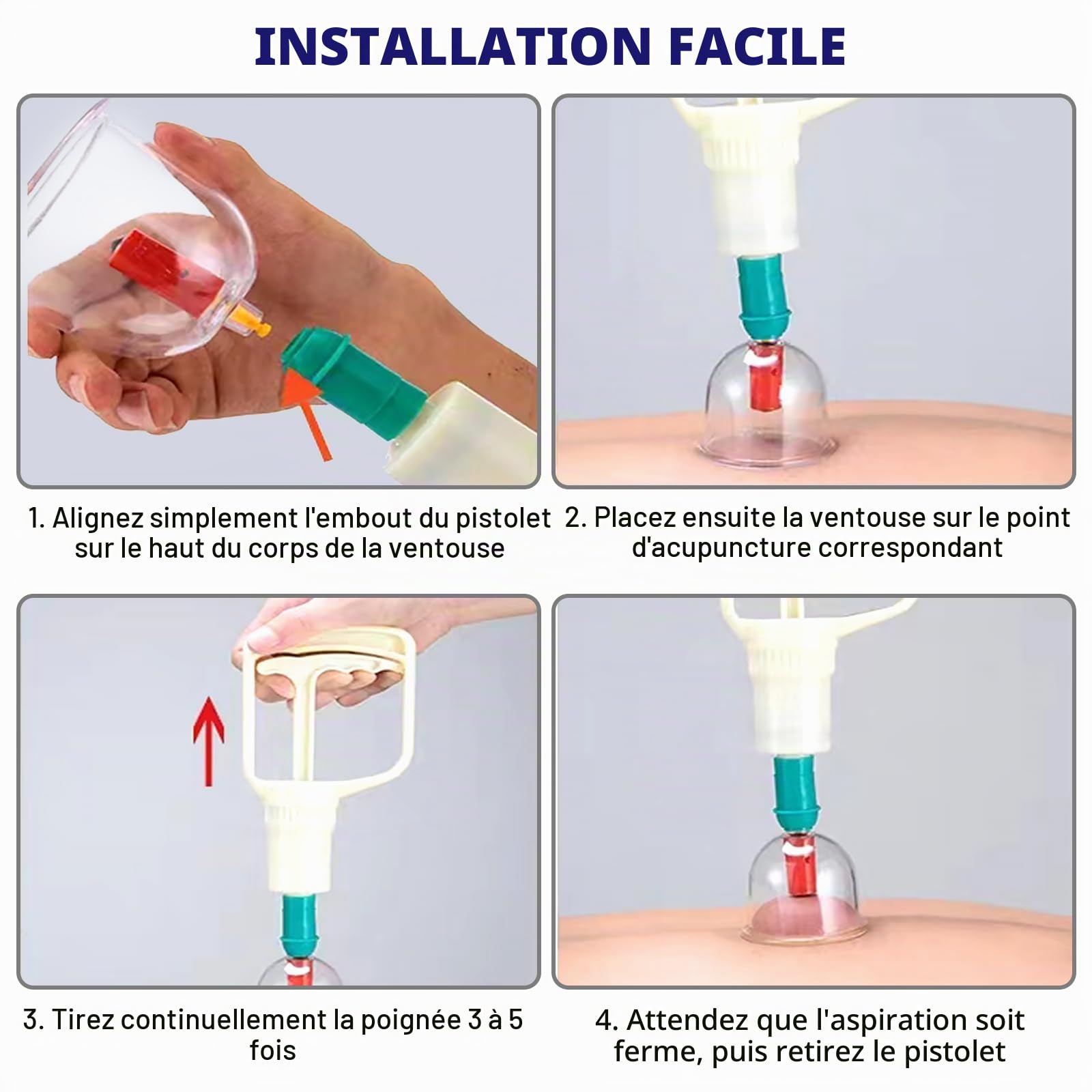 Ensemble De Thérapie Par Ventouses,24 Pièces Ventouses Chinoises,Ventouses Biomagnétiques,Set D'Aspiration Cupping Acupuncture,Pour Thérapie Corporelle,Soulager Douleurs Fatigue