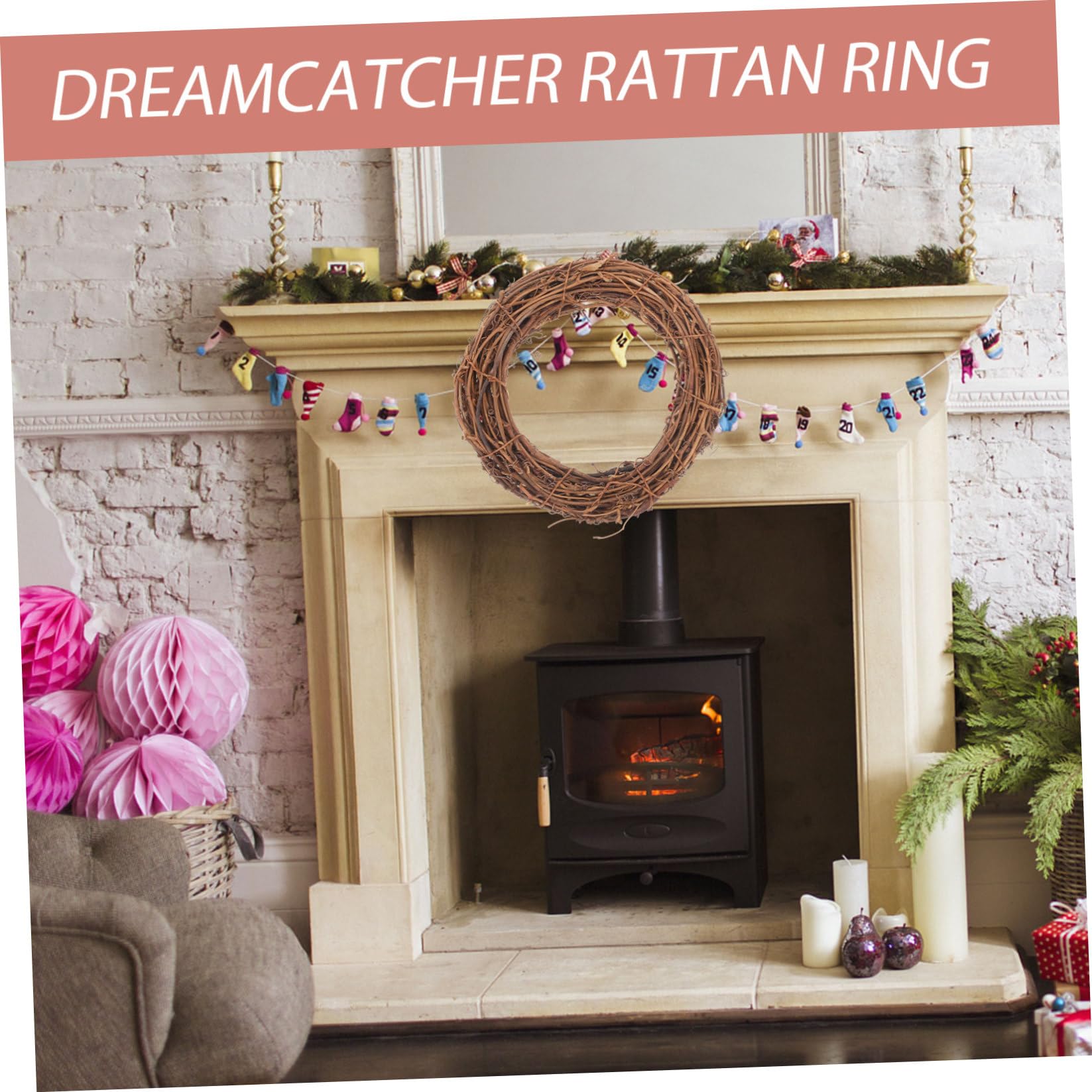 5 pezzi Anelli Intrecciati in Rattan per Ghirlande Fai da Te Decorazione Porta e Parete per Natale e Festività Base Robusta per Corona Artigianale