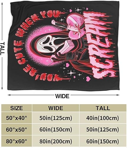 Miniatura 3 de Manta de película de terror de Halloween, manta de cara de fantasma, ligera y cálida, manta de franela ultrasuave y cómoda, manta de forro polar de