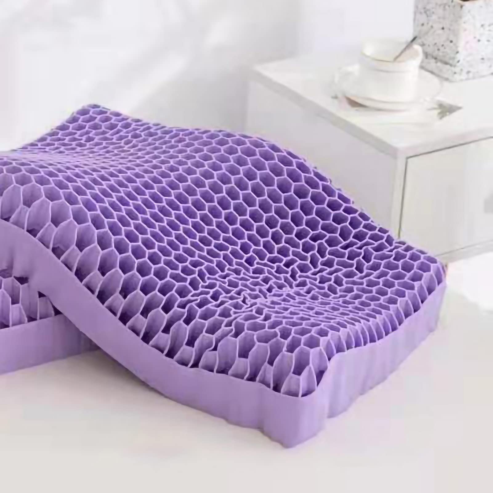 Cuscino in Schiuma di Lattice, Cuscino per Collo Multifunzionale Traspirante, Cuscino Ergonomico in Schiuma Confortevole per la Casa con Federa, Cuscino per Letto per Supino o(Tipo trapezoidale)