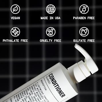 Blu Atlas Men's Shampoo and Conditioner Bundle - Classic Scent - Hydrating, Nourishing Conditioner for Healthy Hair, All Hair Types - 16 oz Bottle