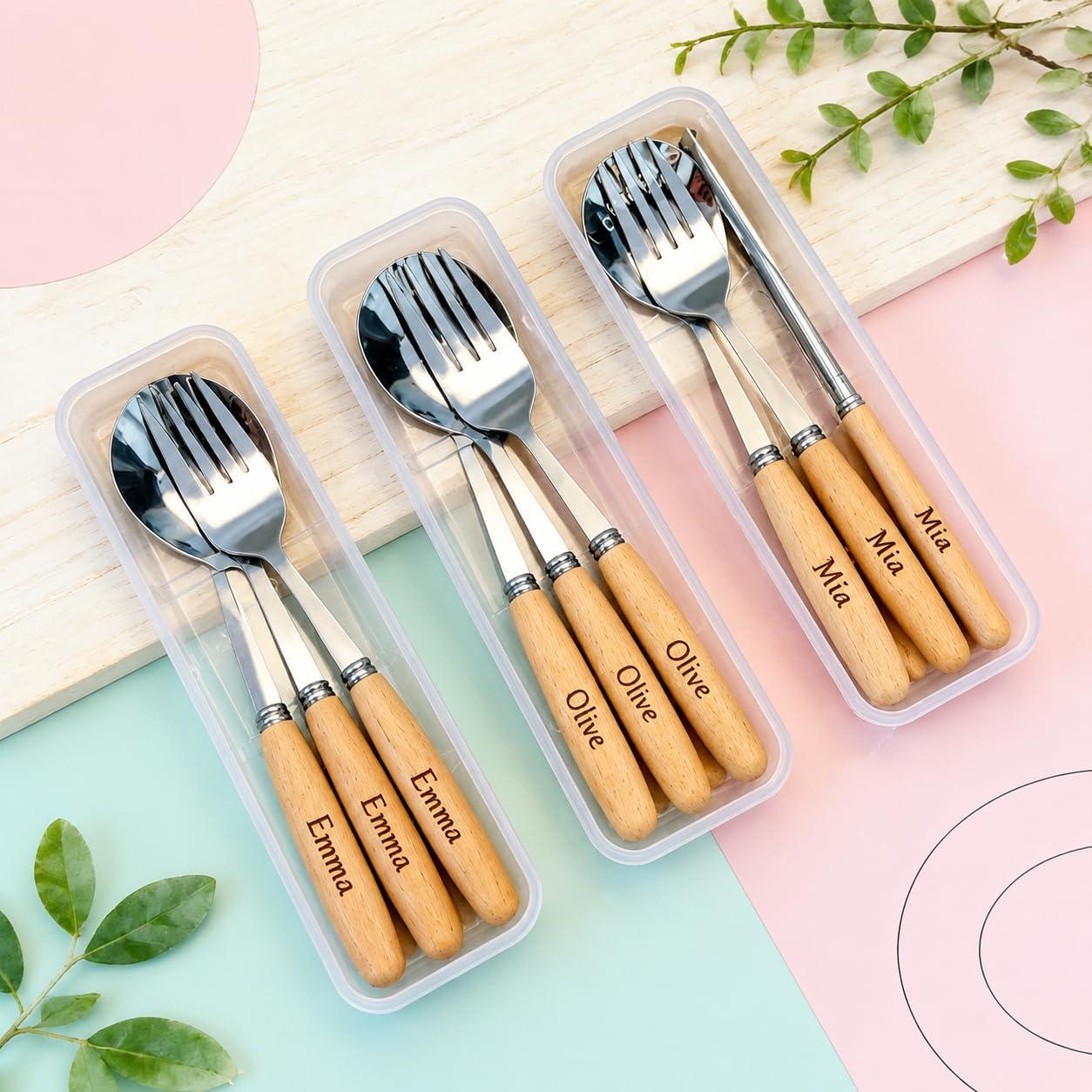 Personalisiertes Löffel-Gabel-Set, Graviert für Kinder und Erwachsene | personalisiertes Besteck,gravierter Löffel,gravierte Gabel,Kinderbesteck,Geschenk personalisiert,Essbesteck