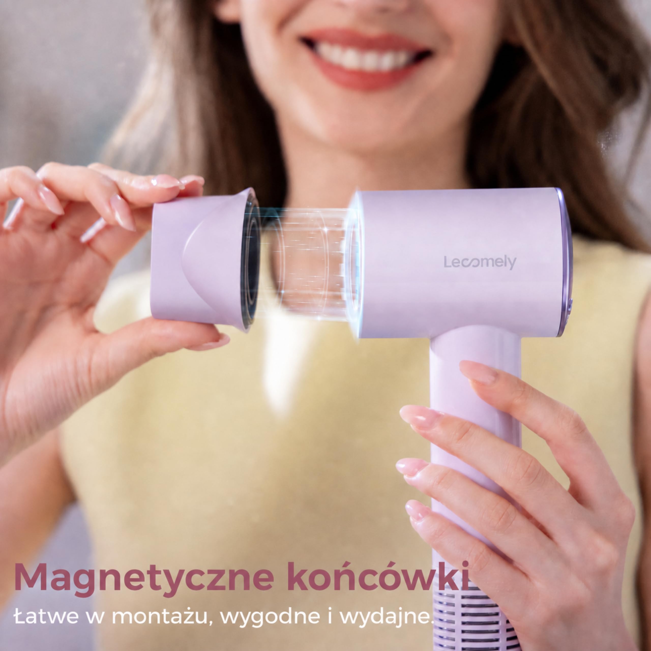 S4AT Podróżna Suszarka do Włosów z Podwójnym Napięciem 100–120 V/220–240 V, 1200 W, Silnik 110 000 obr./min, Kompaktowa i Lekka, 312 g bez Przewodu, Jonizacja, Liliowa