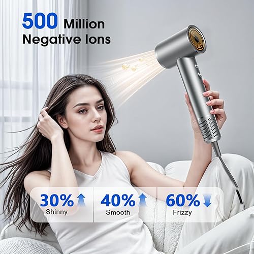 Miniatura 3 de Secador de Pelo, Secador de Pelo Iónico Profesional para Secado Rápido, Secador de Pelo de Alta Velocidad con Difusor para Salón en Casa y Viajes,