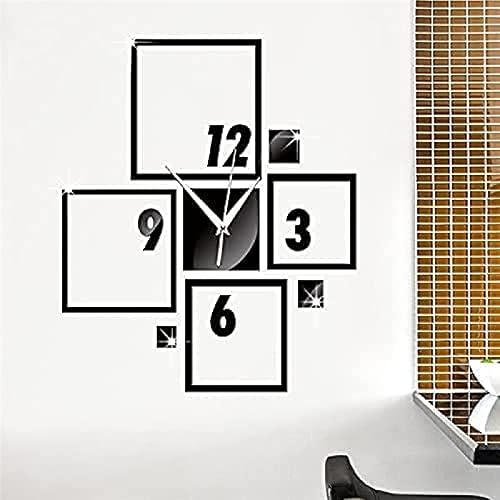 Kitchen Clocks Wall Large Wall Clocks 3D DIY Mirror Wall Stickers Clock Creative Square Number Personality Stylish Mute Quartz Clocks Reloj Paret