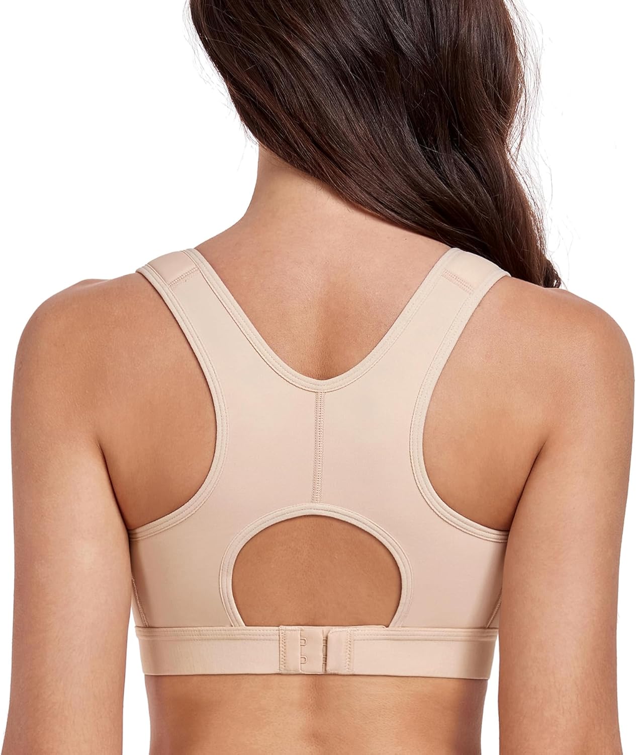DotVol Women's Front Closure Wireless Adjustable Wide Strap Post-Surgery Everyday Bra